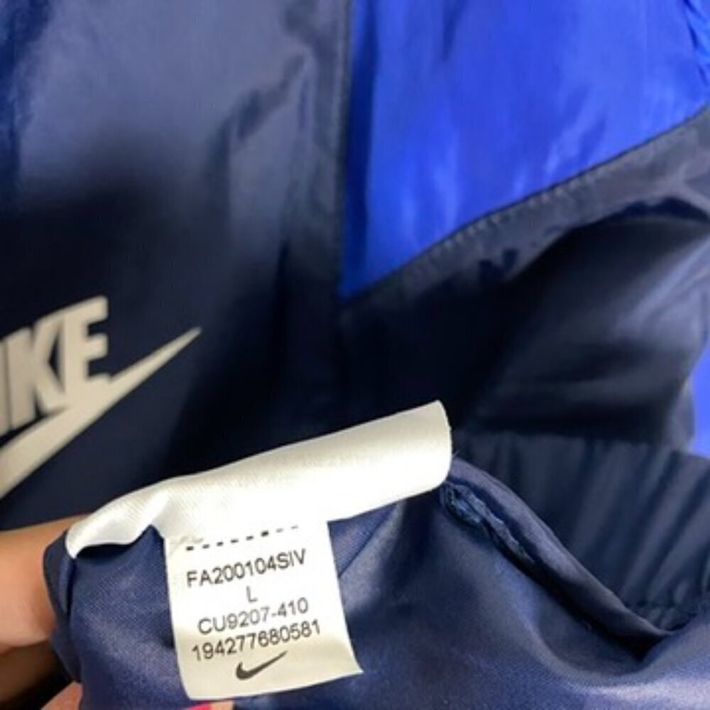 Nike Boys Woven Windrunner Jacket Blue Colorblock Large Full Zip Hooded Active - Picture 5 of 7